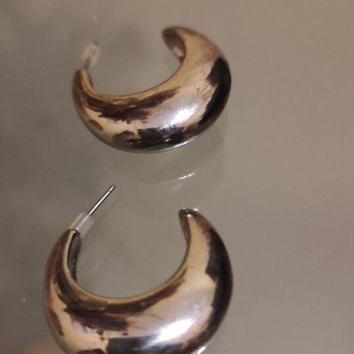 Silver hoop earrings used