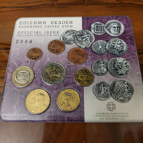 Greece Euro 2008 coin set in blister new