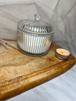 Handmade soy candle with sandalwood scent new