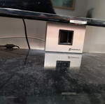 Sonorous TV stand used with black tempered glass