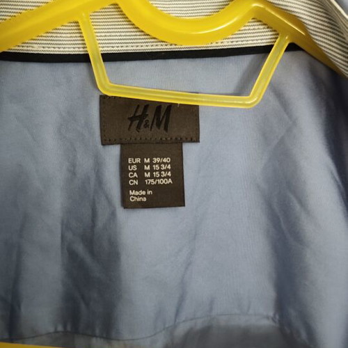 H&M men's long-sleeve turquoise shirt size M new
