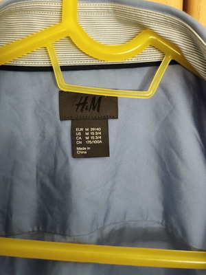 H&M men's long-sleeve turquoise shirt size M new