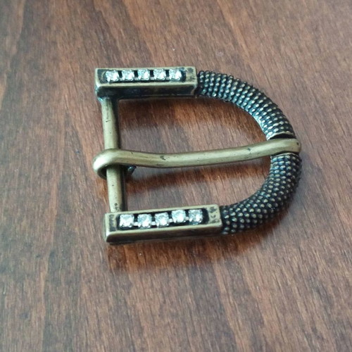 Gutos belt buckle used bronze with crystals Modele Depose