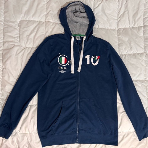 Italy Hoodie Zip-Up like new, size M, navy blue