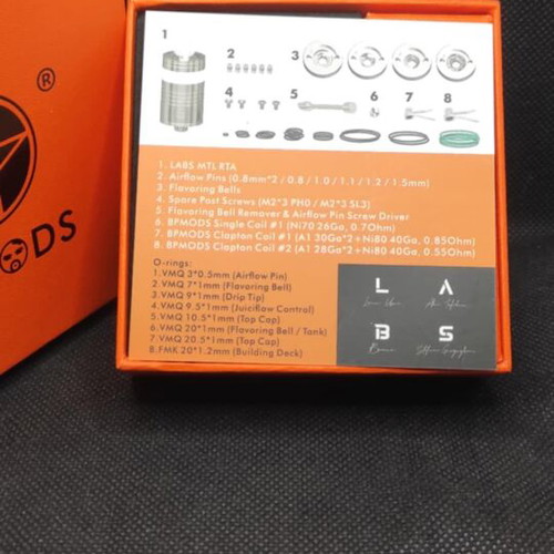 Labs MTL RTA 22mm by BP Mods like new, stainless steel