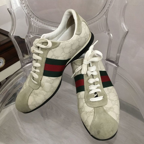 Gucci GG Monogram leather trainers EU37 used, beige