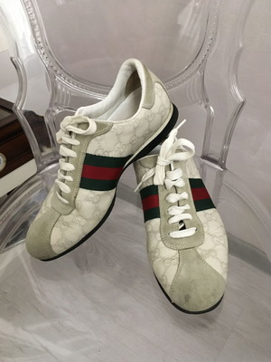 Gucci GG Monogram leather trainers EU37 used, beige