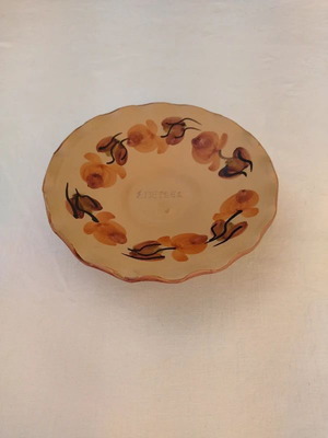 Handmade clay bowl like new with Spetses design