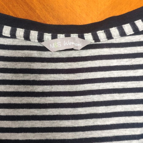 M&S cotton striped blouse used, size S/M, black