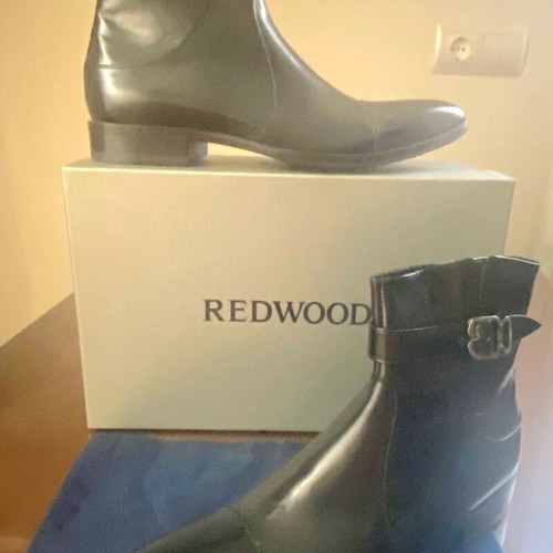 Redwood men's boots handmade, full leather, new, size 42-42.5, black