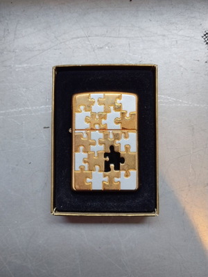 Zippo Jigsaw Puzzle Brass Lighter like new 2003