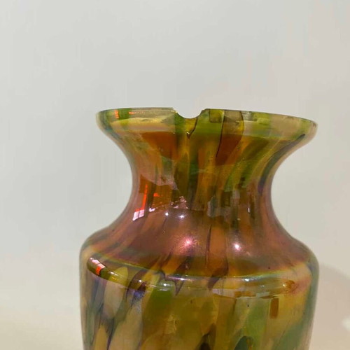 Βάζο Kralick Millefiori vintage μεταχειρισμένο 20x9 με μικρό σπάσιμο