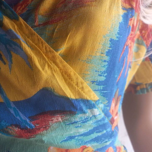 Crop top crossover Zara like new, multicolor with palm pattern