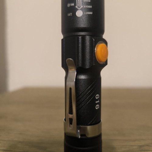 LED Palm Flashlight USB Rechargeable with Belt Clip, 3 Modes