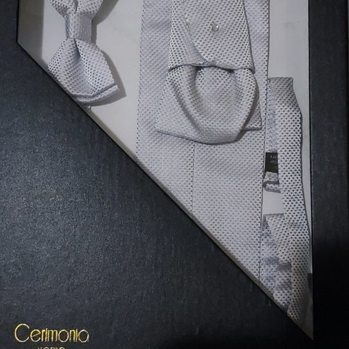 Groom suit Large blue, worn once with jacket, vest, shirt, pants, 2 ties and bow tie