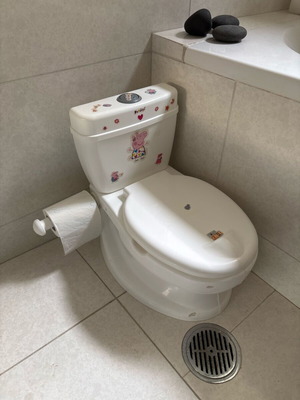 Baby toilet with flush sound like new