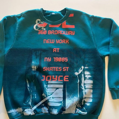 Joyce children's sweatshirt petrol with New York print, size 8
