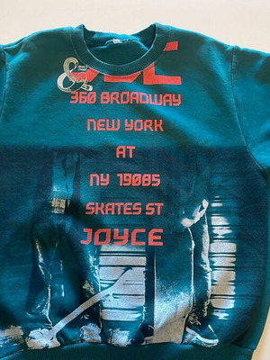 Joyce children's sweatshirt petrol with New York print, size 8