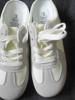 Women's sneaker slip on shoes new, beige-gray, size 38