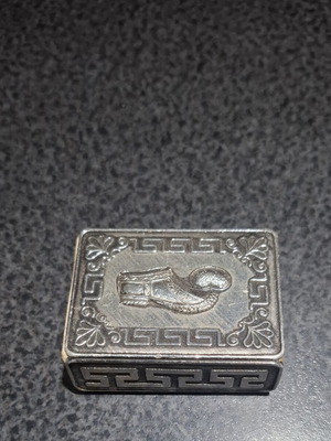 Vintage Metal Matchbox Case Gianniotiki Folk Art Ioannina