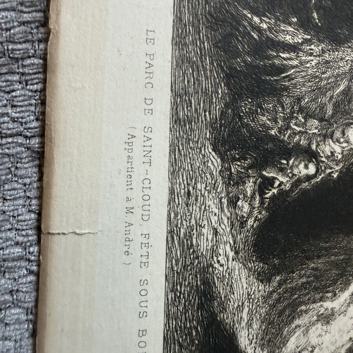Engraving used, collectible old print 19x28 cm