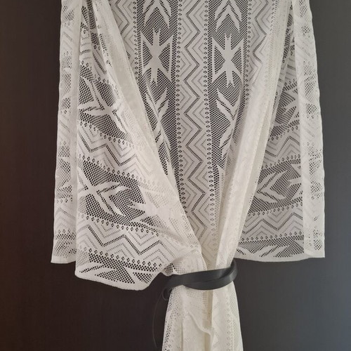 Pink Woman Kimono lace asymmetrical pareo one size like new