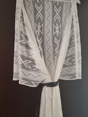 Pink Woman Kimono lace asymmetrical pareo one size like new