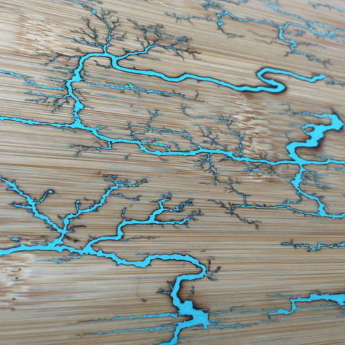 Handmade Bamboo Laptop Table with Lichtenberg Art and Magnetic Upgrade new
