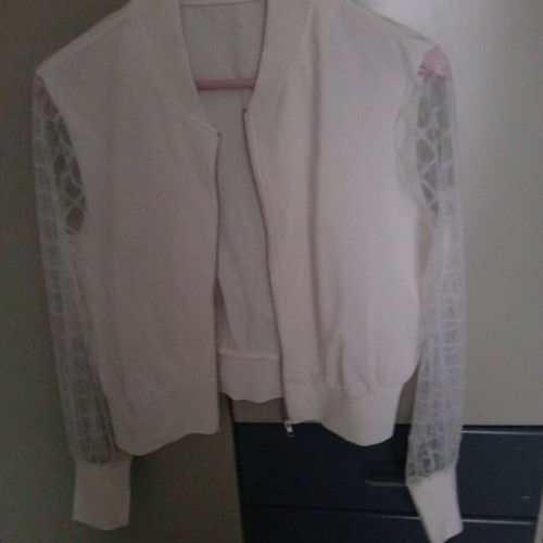 Jacket with transparent sleeves like new, white size M