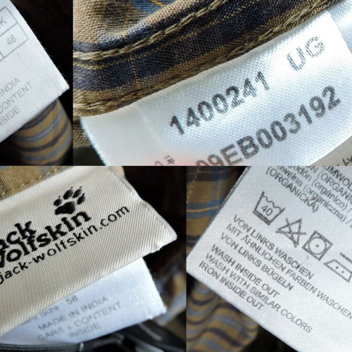 Jack Wolfskin Mens Brown Checked Organic Cotton Shirt XXL like new
