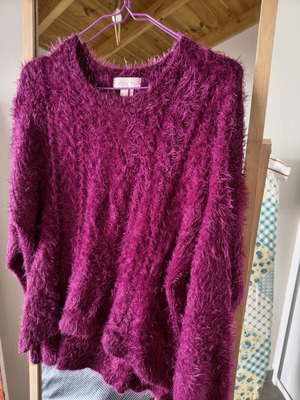 Attrattivo πουλόβερ μεταχειρισμένο, ροζ και μωβ, μέγεθος L