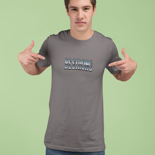 T-Shirt Dry Fit Be Strong new, grey, sizes M L XL
