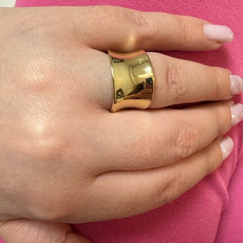 Zara minimal gold steel rose champagne ring like new