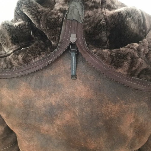 Parajumpers jacket used, leather unisex size medium brown