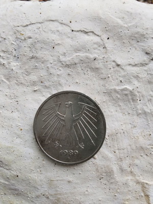 Collectible 5 Mark Coin of the Federal Republic of Germany 1989 used