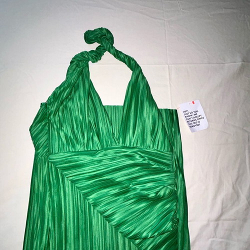 Asos maxi green dress new, pleated backless draped