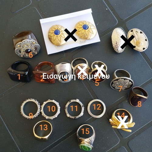 Rings like new, pack of 12 pieces