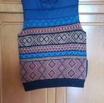 Tailor Made sleeveless sweater used, blue and brown, size L