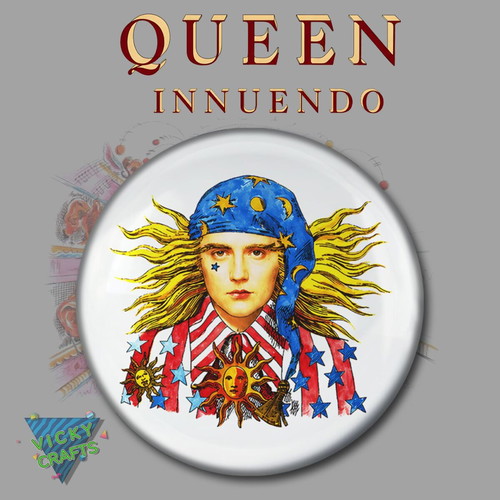 Queen Innuendo pin set of 10 new, album illustrations