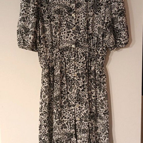 KateLondon shirt dress black and white floral midi like new
