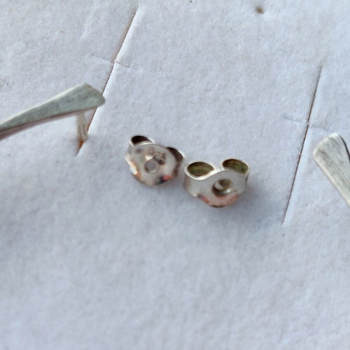 Silver earrings mouse, like new, multicolor