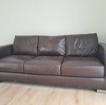 Leather three-seater sofa like new