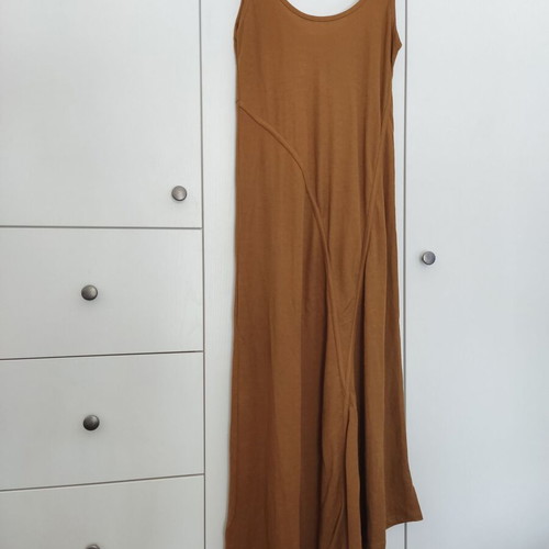 Zara cotton asymmetrical mustard long dress boho chic small used