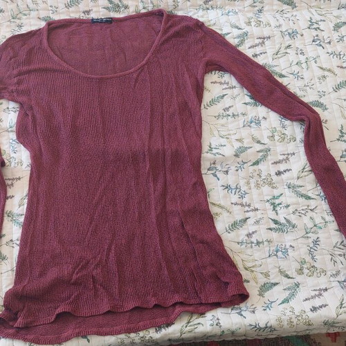 Blouse long-sleeve knitted thin like new, purple