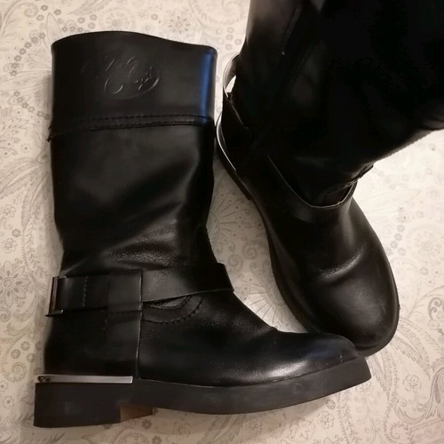 Zara girls' boots used, black leather, size 28