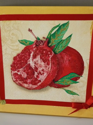 Canvas with decoupage art 20×20 cm like new
