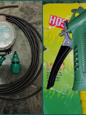 Kingfisher Analog Watering Timer used with hose pistol and accessories