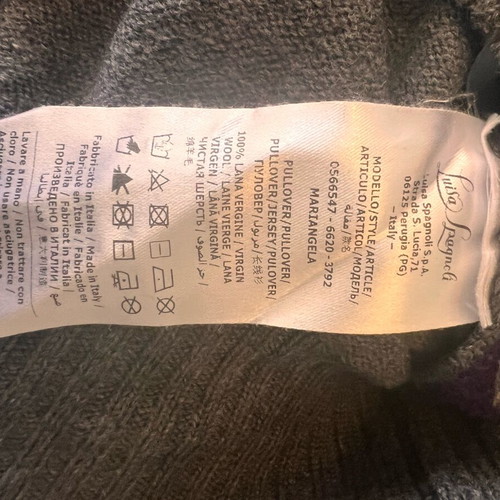 Pull Luisa Spagnoli new, 100% virgin wool, size S, gray and purple
