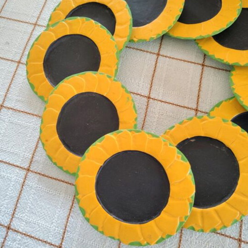 Wooden sunflower handmade coasters new