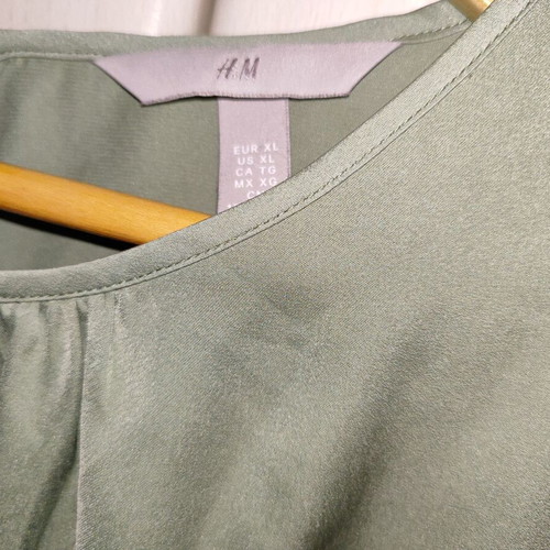 H&M Sage Green Satin Mini Dress XL like new